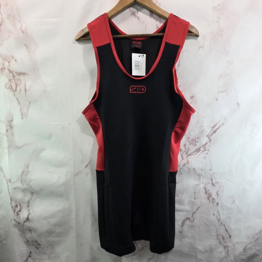SBD Apparel Powerlifting Singlet Womens XXL 2X Black Red Weightlifting NEW
